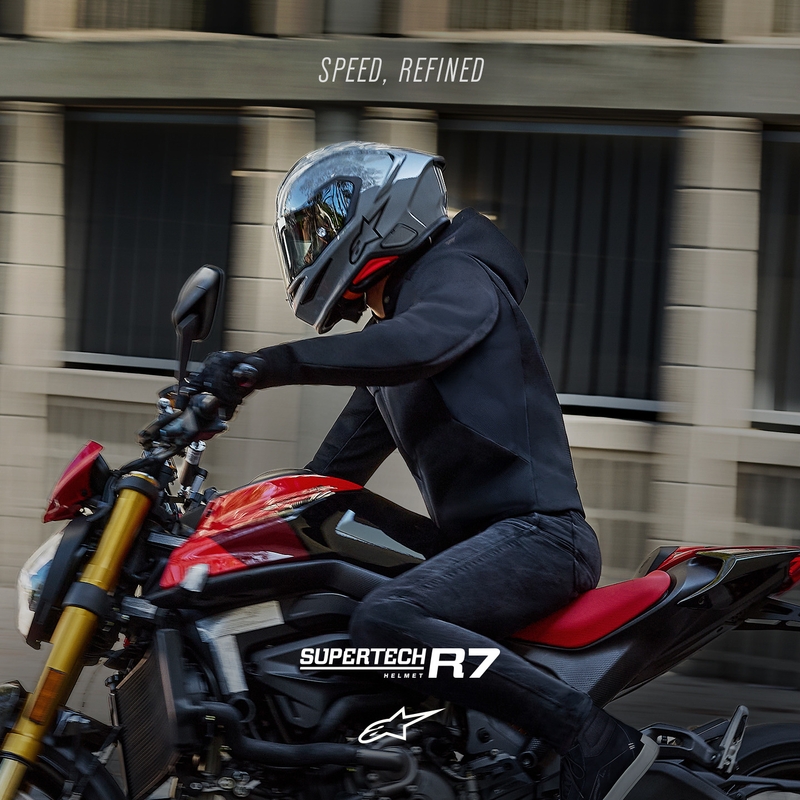 Casco integral de moto Alpinestars S-R7 Solid, color gris.