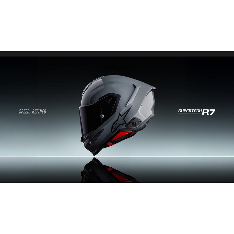 Casco integral de moto Alpinestars S-R7 Solid, color gris.