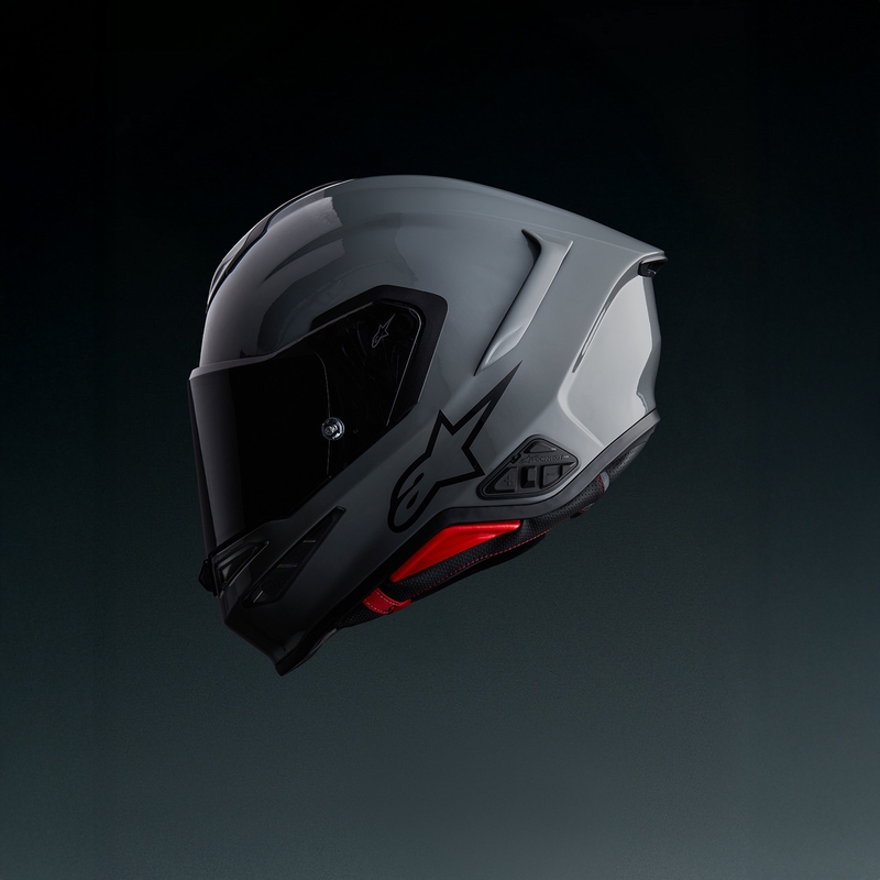 Casco integral de moto Alpinestars S-R7 Solid, color gris.