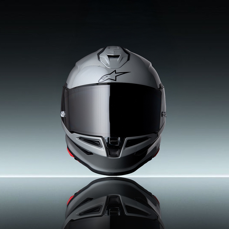 Casco integral de moto Alpinestars S-R7 Solid, color gris.