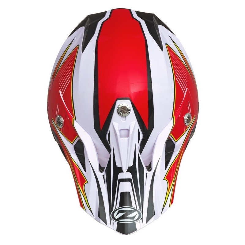 Dětská motokrosová přilba ZED X1.9D bílo-černo-červeno-žlutá