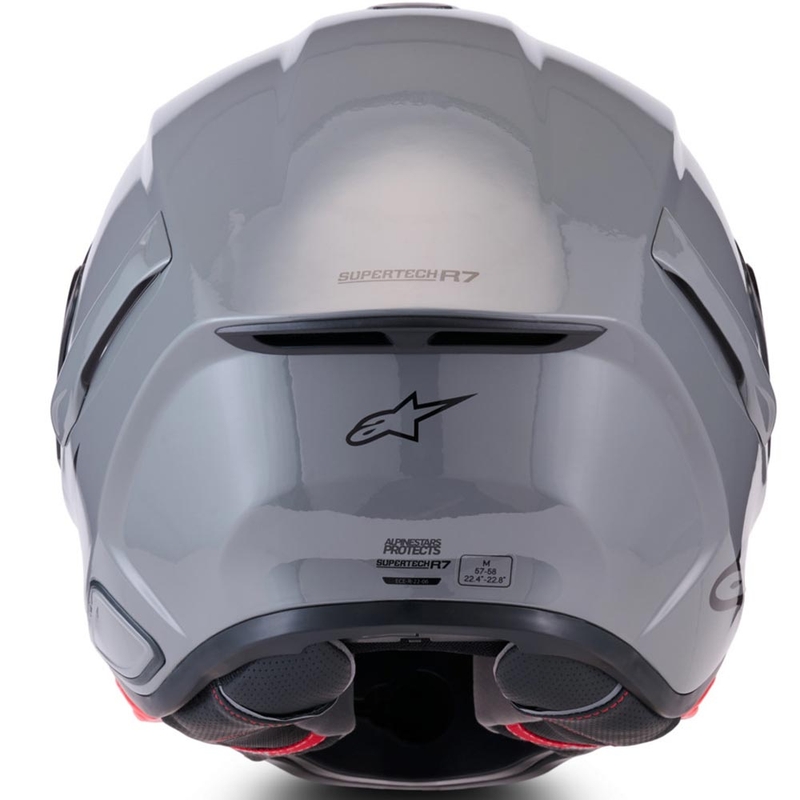 Casco integral de moto Alpinestars S-R7 Solid, color gris.