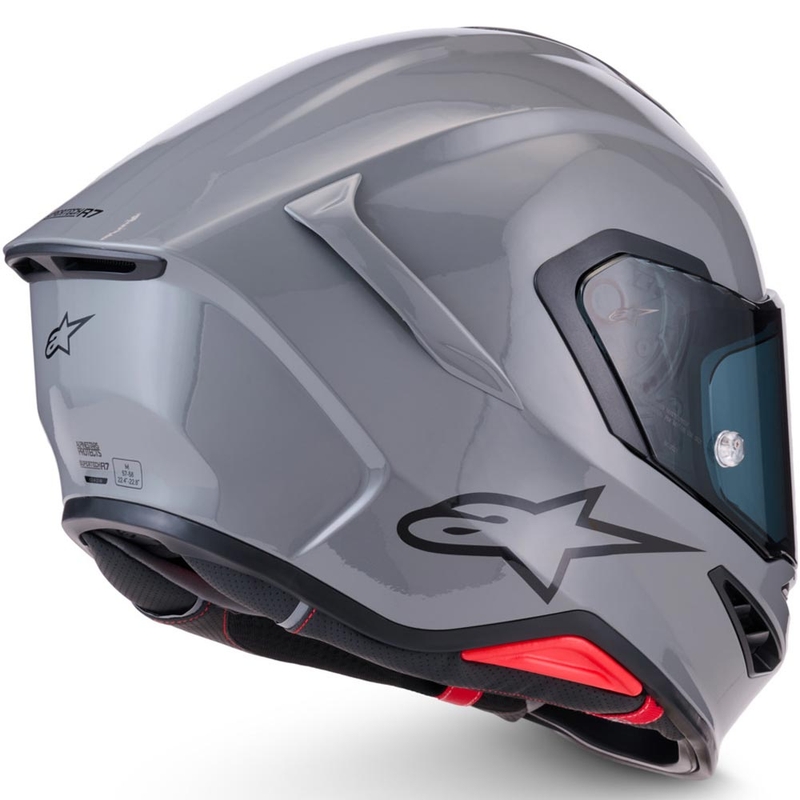 Casco integral de moto Alpinestars S-R7 Solid, color gris.