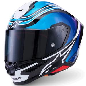 Casco integral de moto Alpinestars S-R7 Zeal negro-azul-rosa flúor-blanco