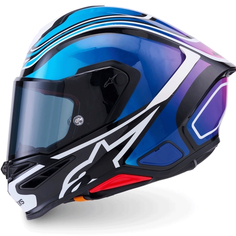 Casco integral de moto Alpinestars S-R7 Zeal negro-azul-rosa flúor-blanco