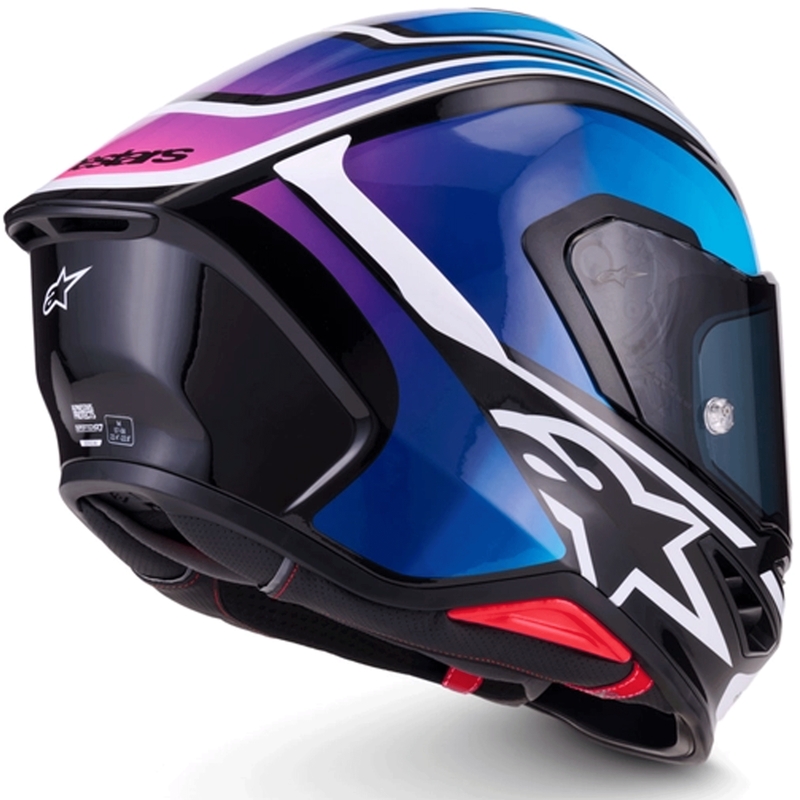 Casco integral de moto Alpinestars S-R7 Zeal negro-azul-rosa flúor-blanco