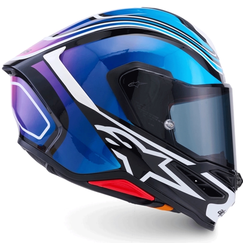 Casco integral de moto Alpinestars S-R7 Zeal negro-azul-rosa flúor-blanco