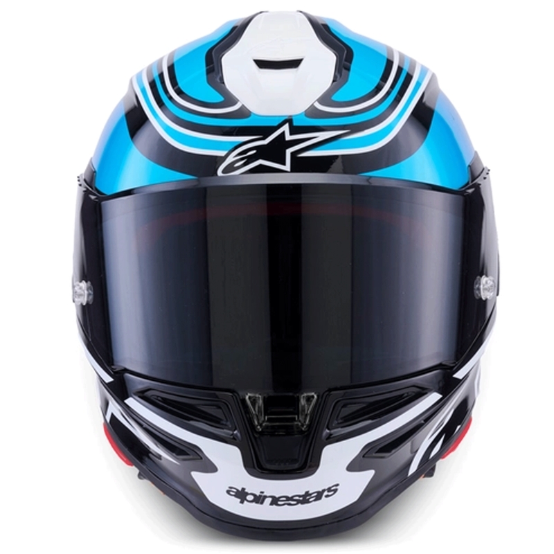 Casco integral de moto Alpinestars S-R7 Zeal negro-azul-rosa flúor-blanco