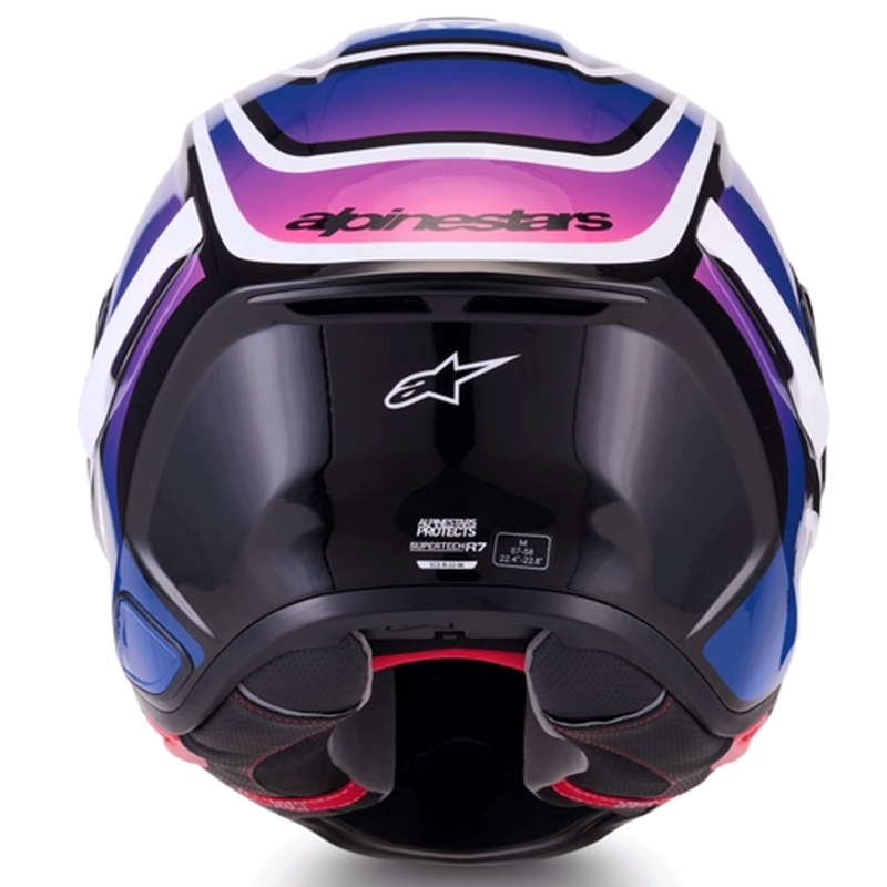 Casco integral de moto Alpinestars S-R7 Zeal negro-azul-rosa flúor-blanco