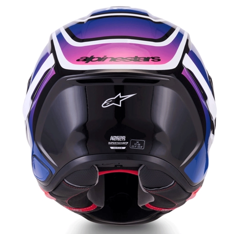 Casco integral de moto Alpinestars S-R7 Zeal negro-azul-rosa flúor-blanco