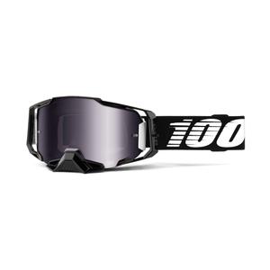 Gafas de motocross 100% ARMEGA negras (plexi plateado)