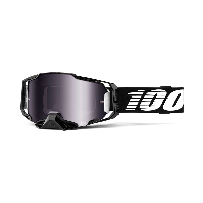 Gafas de motocross 100% ARMEGA negras (plexi plateado)