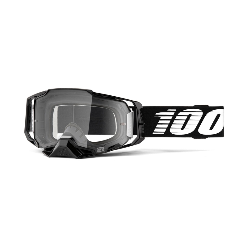 Gafas de motocross 100% ARMEGA negras (plexi transparente)