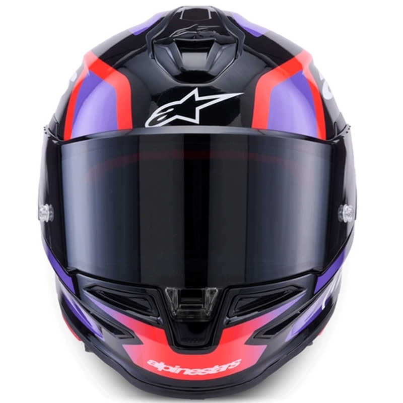 Casco integral de moto Alpinestars S-R7 Lumen negro-morado-rojo flúor-blanco
