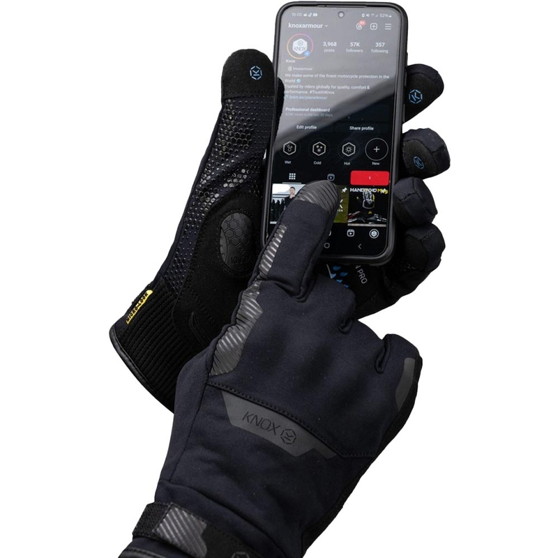 Guantes de moto impermeables Knox Action PRO negros