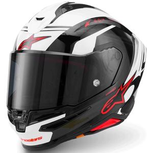 Casco integral de moto Alpinestars S-R7 A-Core negro-blanco-rojo