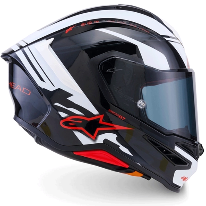 Casco integral de moto Alpinestars S-R7 A-Core negro-blanco-rojo