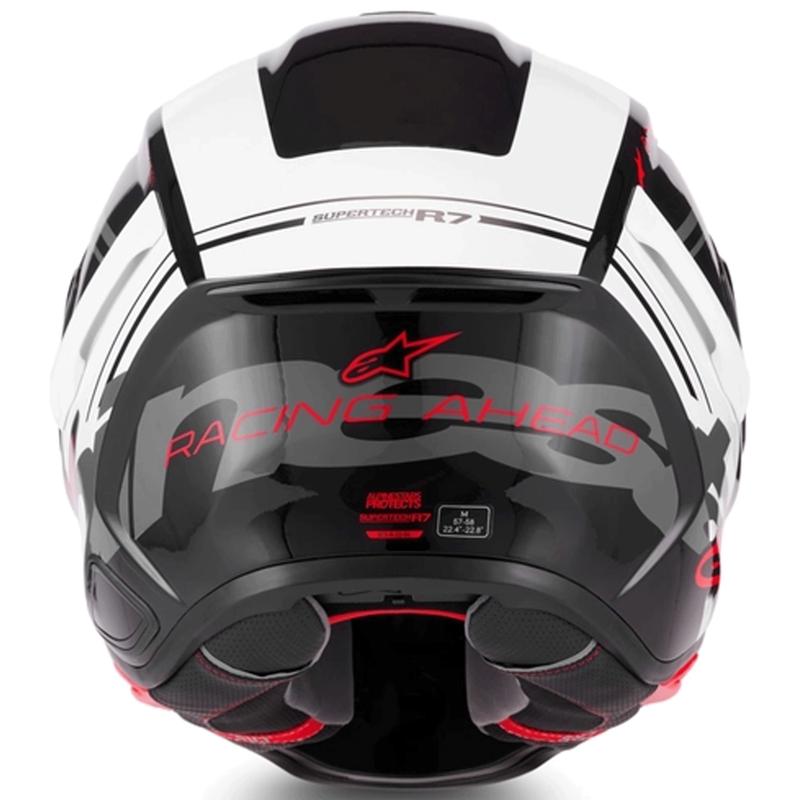 Casco integral de moto Alpinestars S-R7 A-Core negro-blanco-rojo