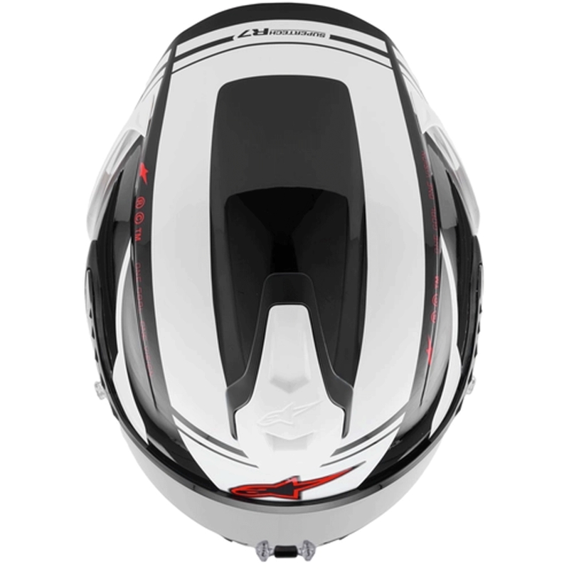 Casco integral de moto Alpinestars S-R7 A-Core negro-blanco-rojo
