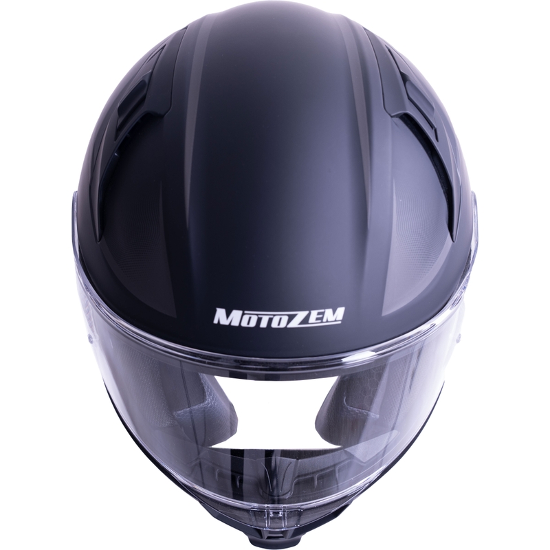 Casco integral para motocicleta MotoZem Guardian, color negro mate - muestra