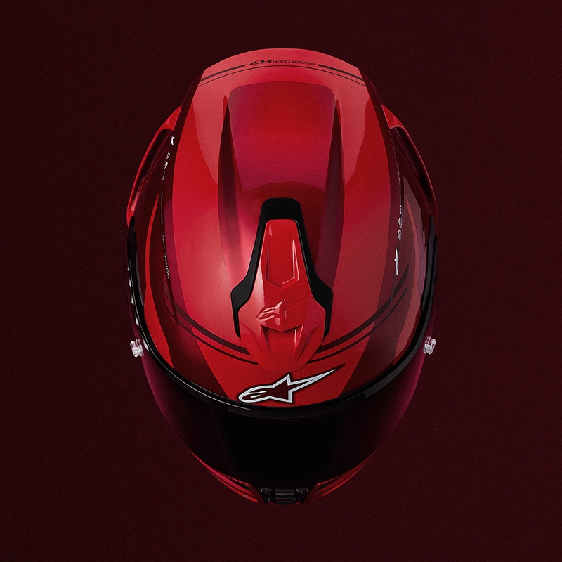 Casco integral de moto Alpinestars S-R7 A-Core rojo-blanco