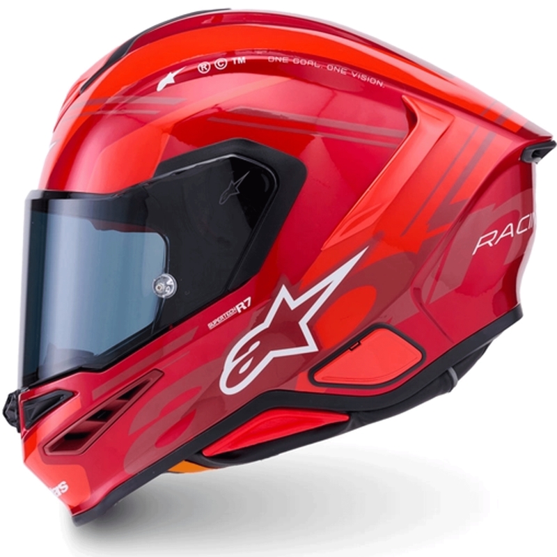 Casco integral de moto Alpinestars S-R7 A-Core rojo-blanco