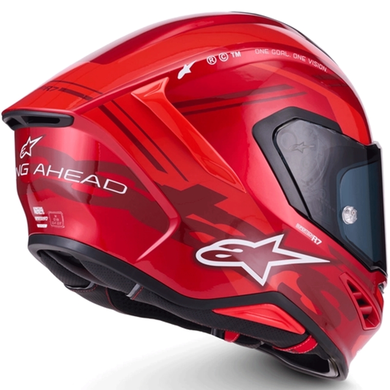 Casco integral de moto Alpinestars S-R7 A-Core rojo-blanco