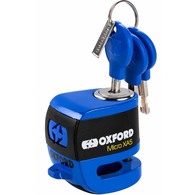 Candado de disco Oxford Micro XA5 - Edición limitada azul