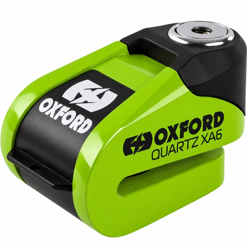 Candado de disco Oxford Quartz Alarm XA6 - Edición limitada verde