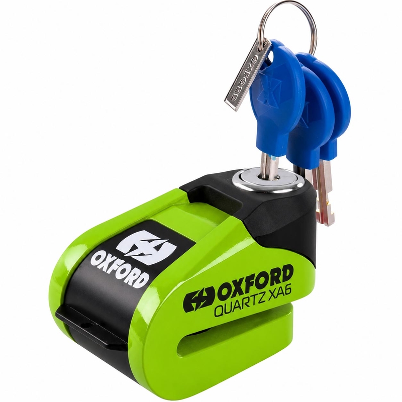 Candado de disco Oxford Quartz Alarm XA6 - Edición limitada verde