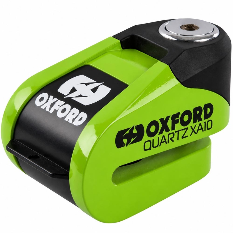 Candado de disco Oxford Quartz Alarm XA10 - Edición limitada verde