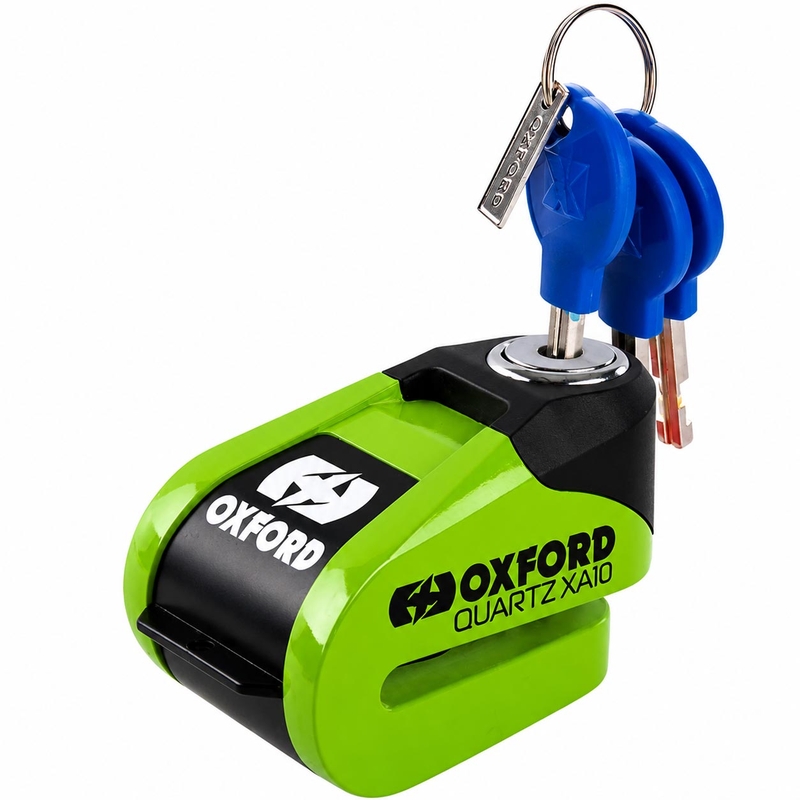 Candado de disco Oxford Quartz Alarm XA10 - Edición limitada verde
