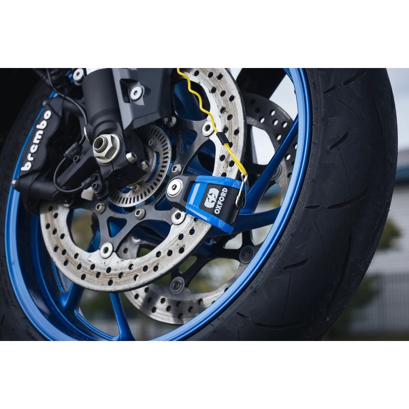 Candado de disco Oxford Quartz Alarm XA10 - Edición limitada azul