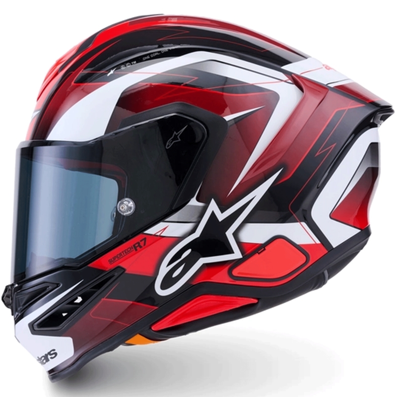 Casco integral de moto Alpinestars S-R7 Kinetis negro-rojo-blanco