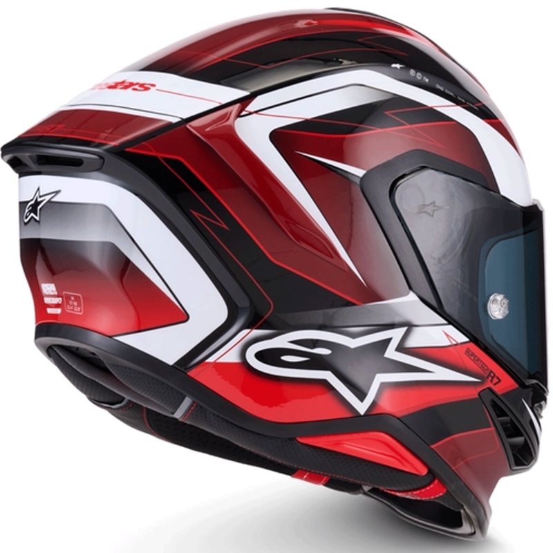 Casco integral de moto Alpinestars S-R7 Kinetis negro-rojo-blanco