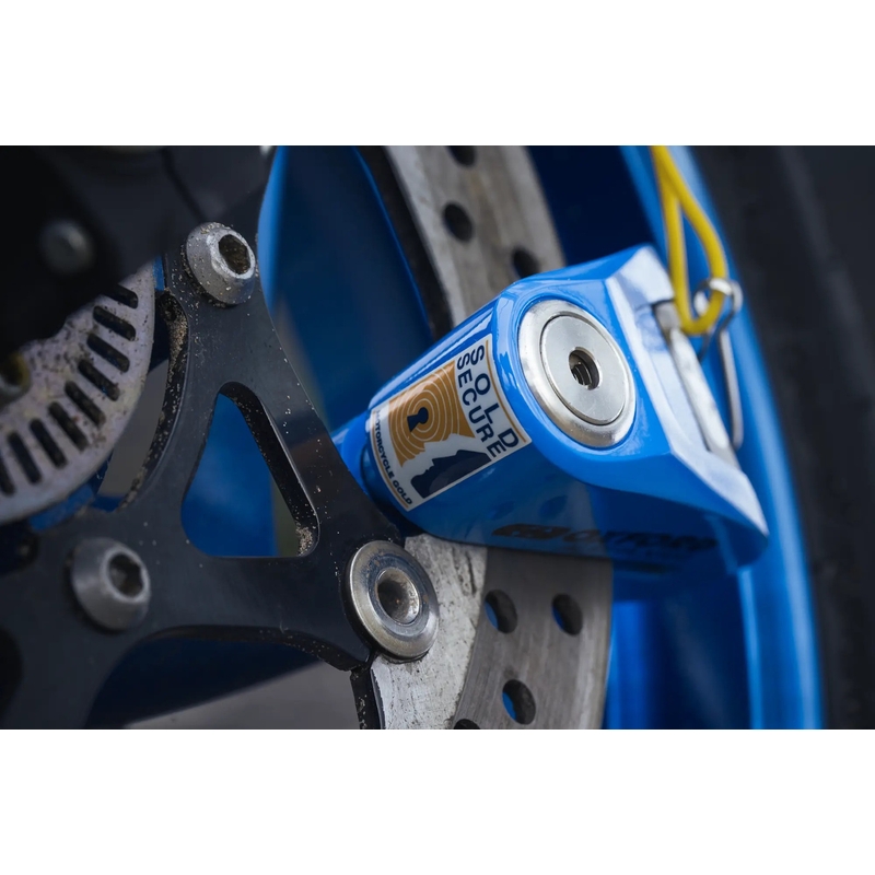 Candado antirrobo para frenos de disco Oxford Alpha Alarm XA14 - Edición limitada azul