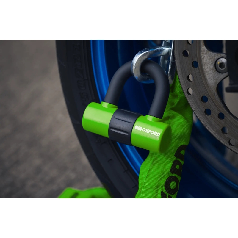 Candado para cadena de motocicleta Oxford HD - edición limitada verde