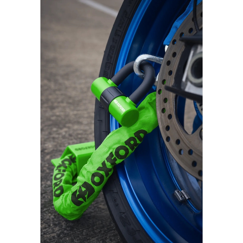 Candado para cadena de motocicleta Oxford HD - edición limitada verde