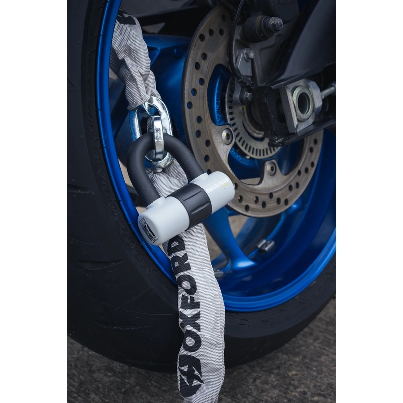 Candado para cadena de motocicleta Oxford HD - edición limitada gris