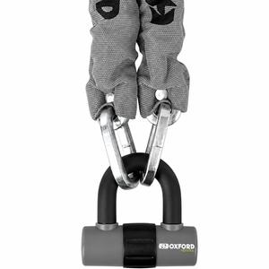 Candado para cadena de motocicleta Oxford HD - edición limitada gris