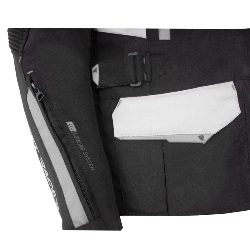 Chaqueta de moto Street Racer Hilax negra-gris claro