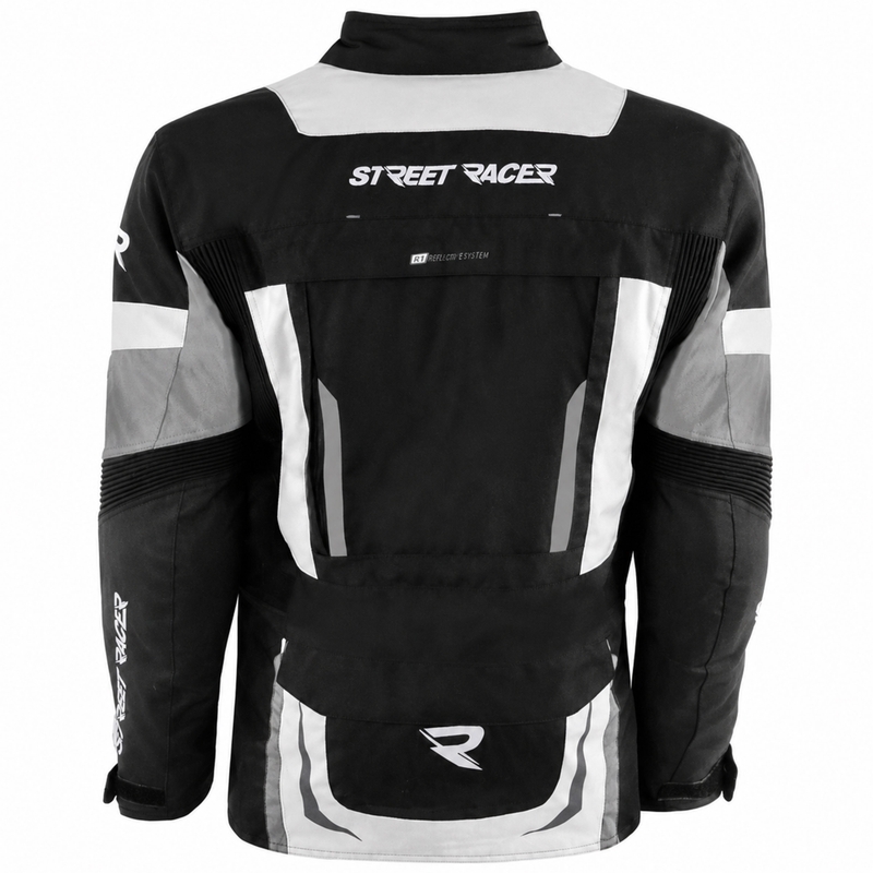 Chaqueta de moto Street Racer Hilax negra-gris claro