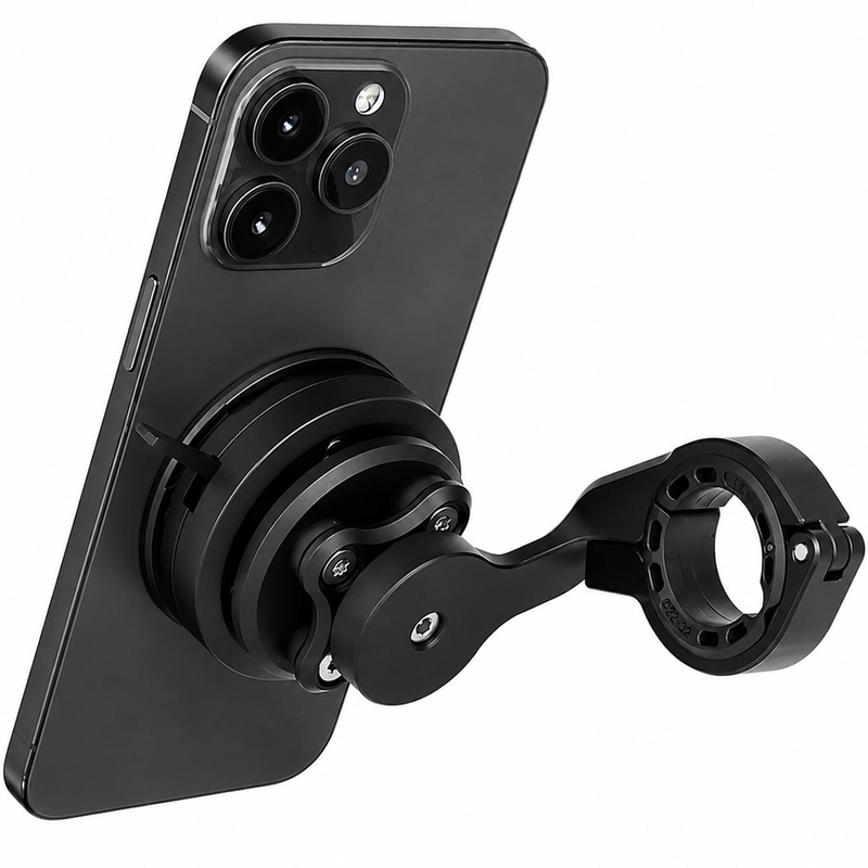 Soporte para teléfono móvil GRxplore MT10 curvo para manillar de motocicleta, color negro.