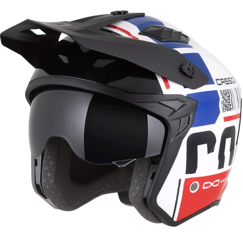Casco modular de moto Cassida Cross Country Code blanco-rojo-azul-negro