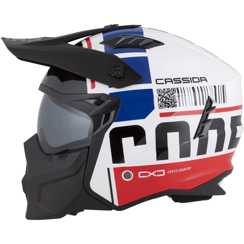Casco modular de moto Cassida Cross Country Code blanco-rojo-azul-negro