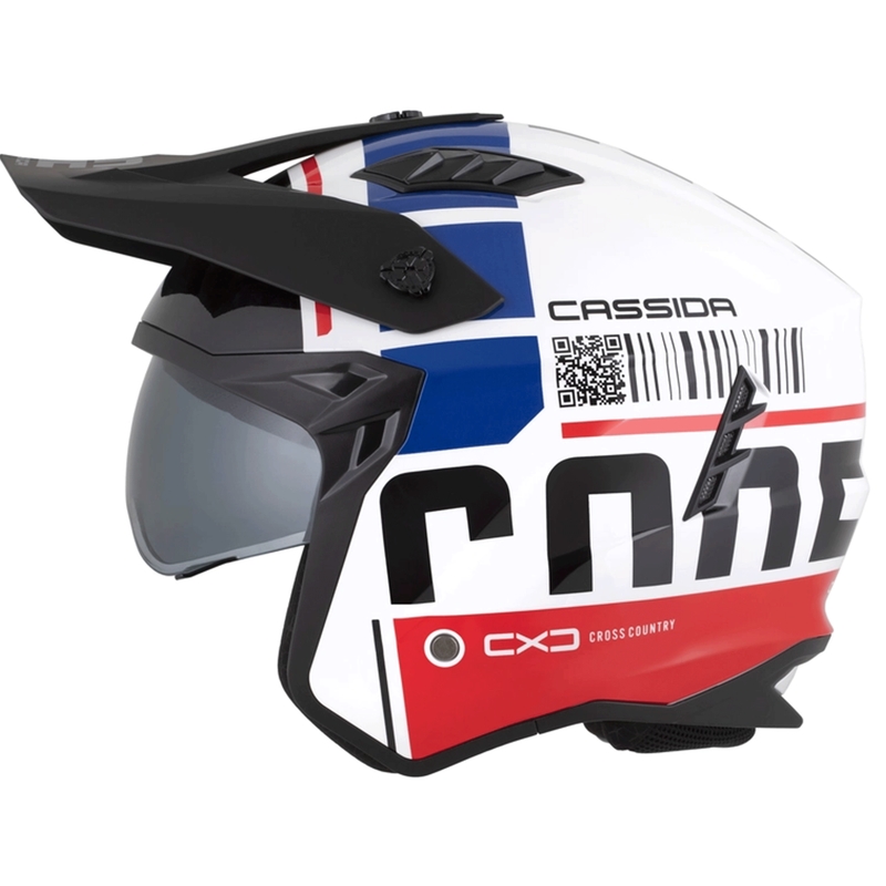 Casco modular de moto Cassida Cross Country Code blanco-rojo-azul-negro