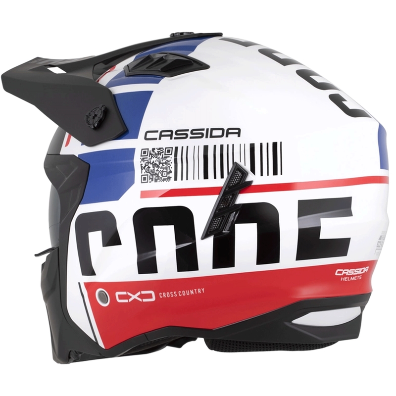 Casco modular de moto Cassida Cross Country Code blanco-rojo-azul-negro