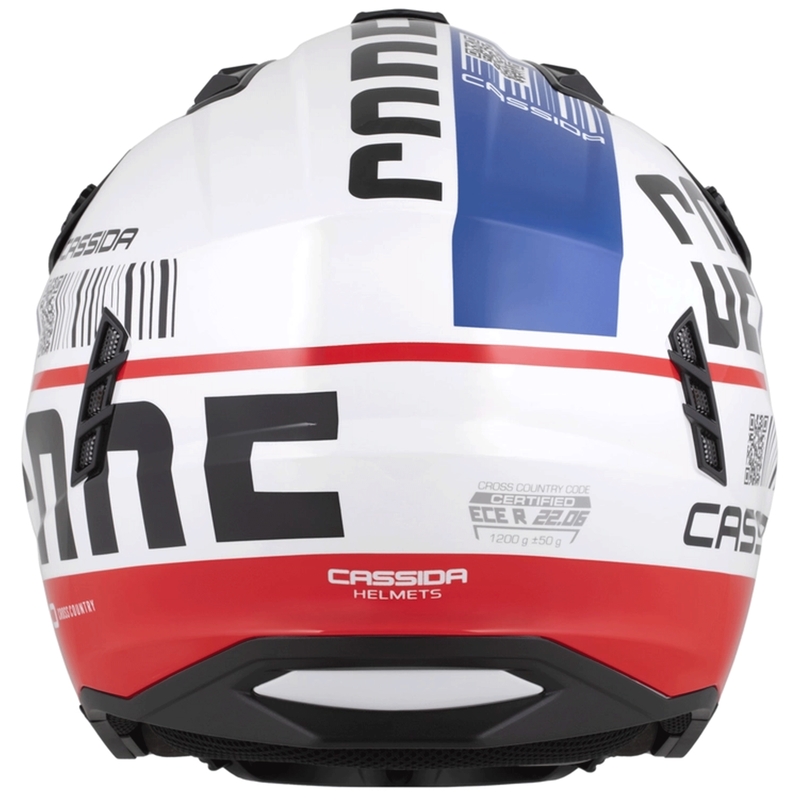 Casco modular de moto Cassida Cross Country Code blanco-rojo-azul-negro