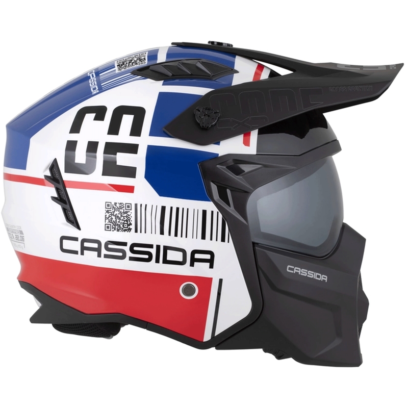 Casco modular de moto Cassida Cross Country Code blanco-rojo-azul-negro