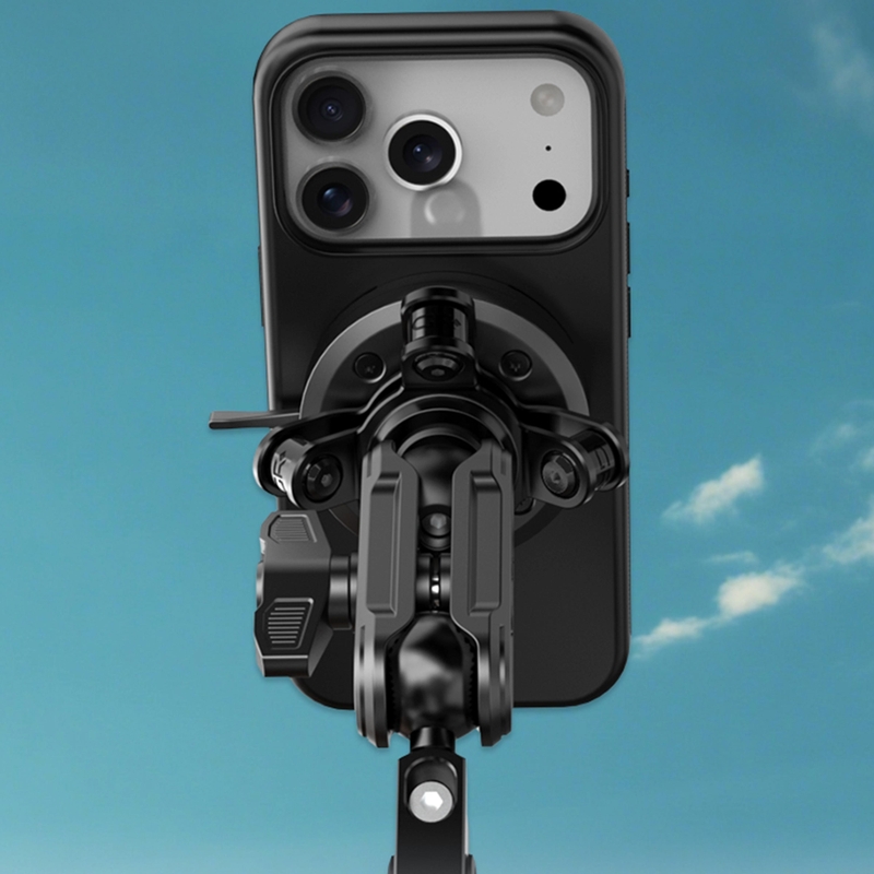 Soporte para teléfono para manillar de motocicleta con amortiguador de vibraciones de poliamida 3D GRxplore MT6 negro